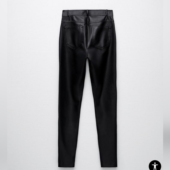 ❤️ NWT! ZARA HIGH RISE VEGAN LEATHER SKINNY PANTS / LEGGINGS, MEDIUM - Picture 7 of 16